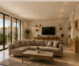 Séjour de la villa Miami