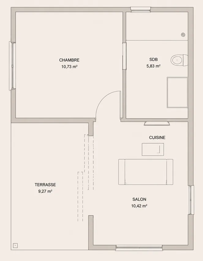 Plan de la villa Salako, 26,98 m²